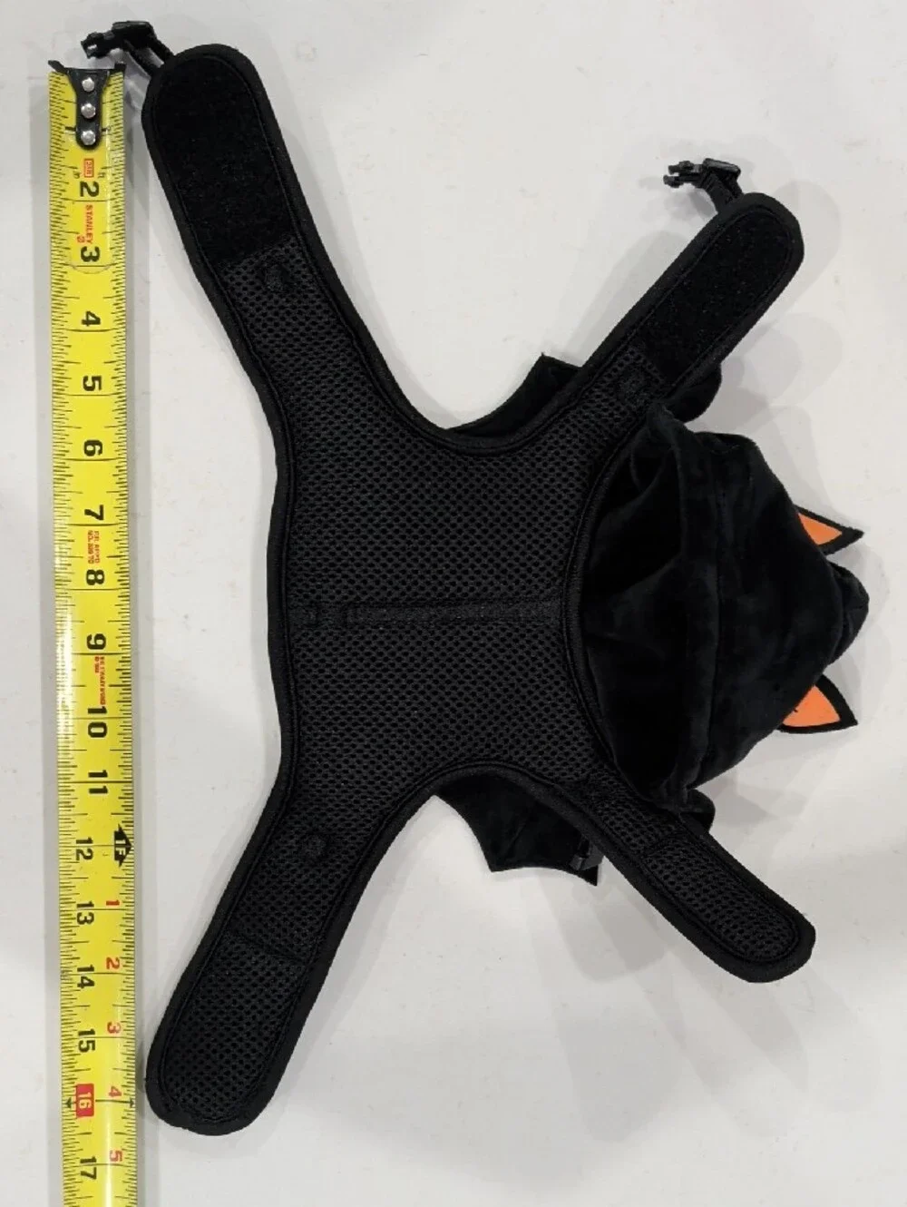 Black & Orange Bat Dog Hoodie with D-Ring Harness Small